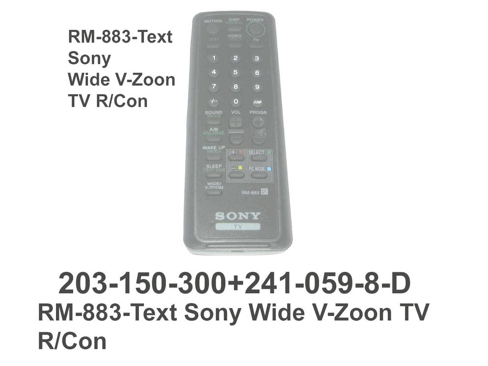 203 150 300 RM883 TX Sony TV R Con