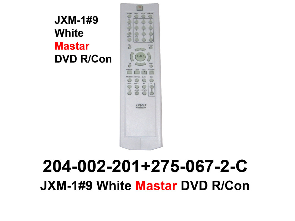 204 002 201 JXM 1 White Mastar DVD R Con