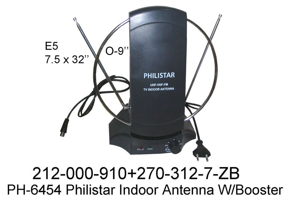 212 000 910 PH 6454 Philistar Indoor Antenna W Booster