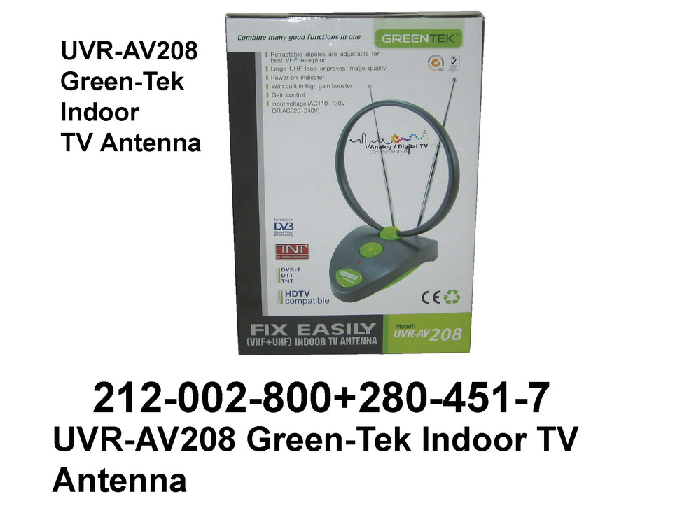 212 002 800 UVR AV208 Greentek Indoor TV Antenna