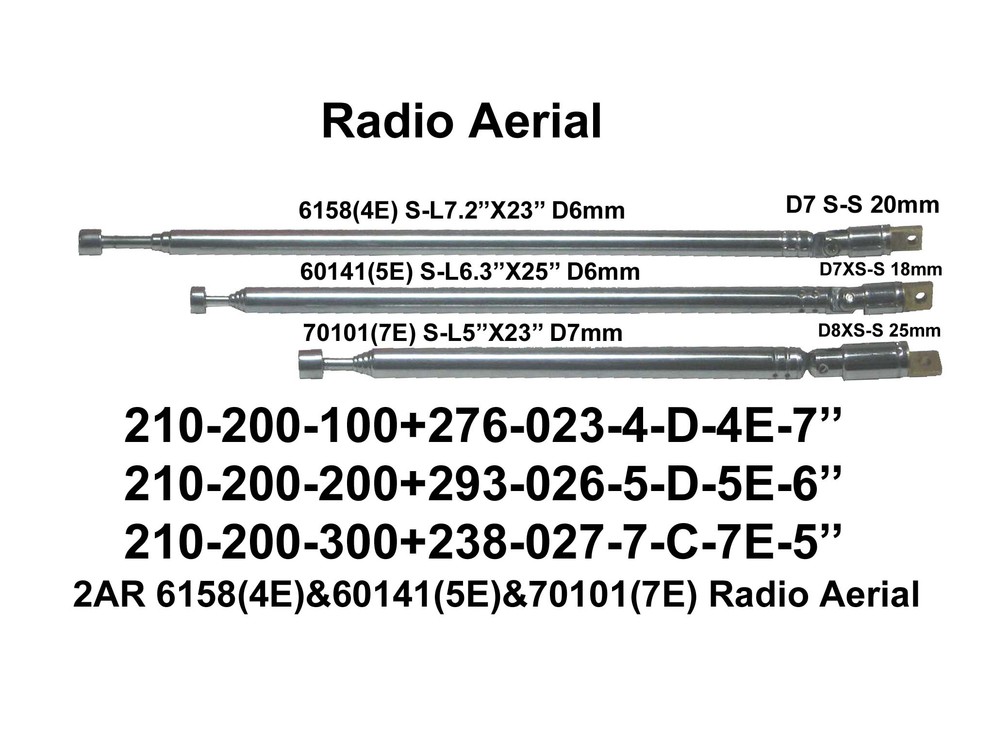 210 200 100 6158 4E7'' Radio Aerial