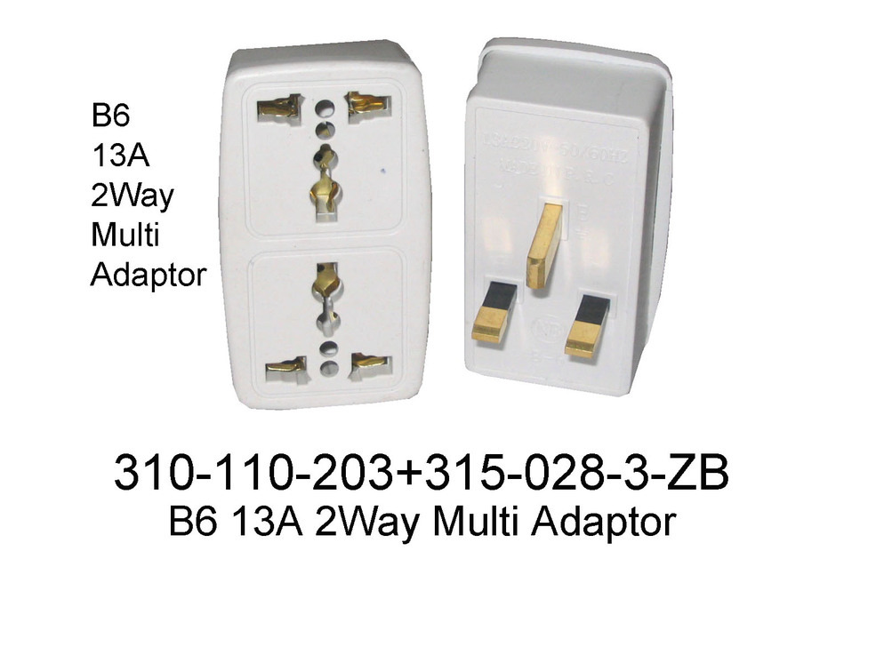 310 110 203 B6 13A 2Way Multi Adaptor