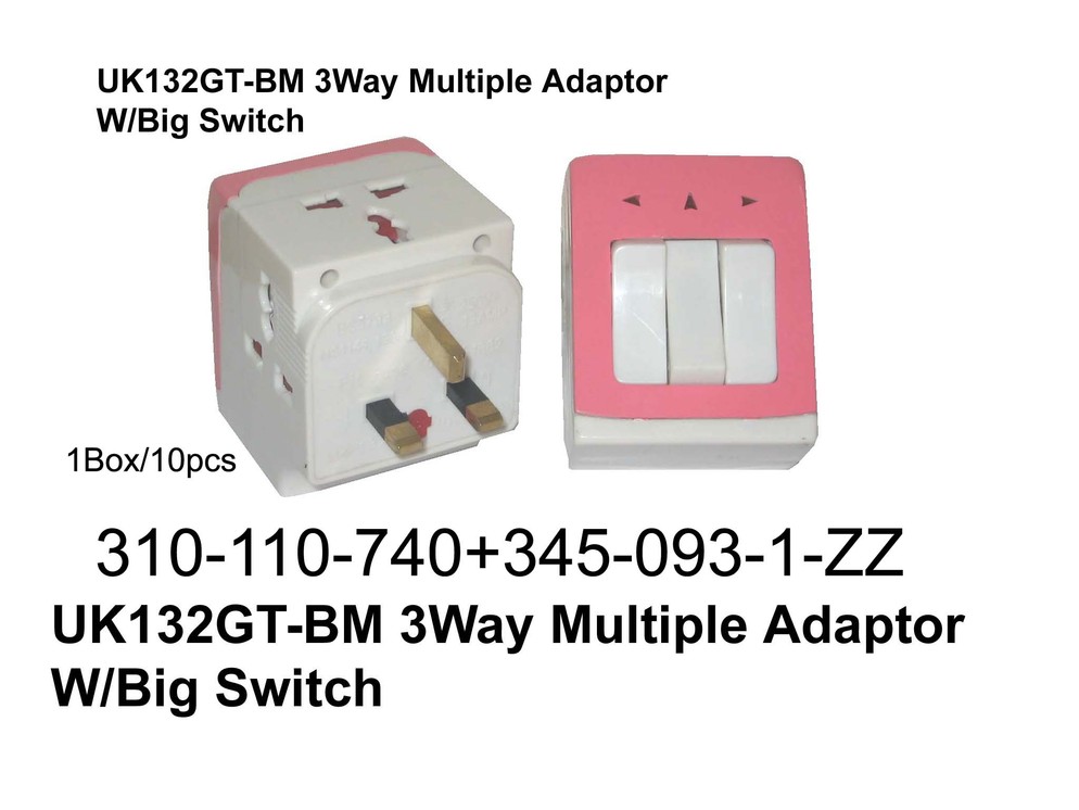310 110 740 UK132GT BM 3Way Multiple Adaptor W BS copy