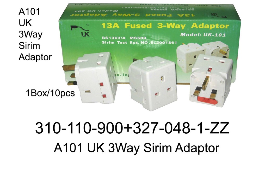 310 110 900 A101 UK 3Way Sirim Adaptor