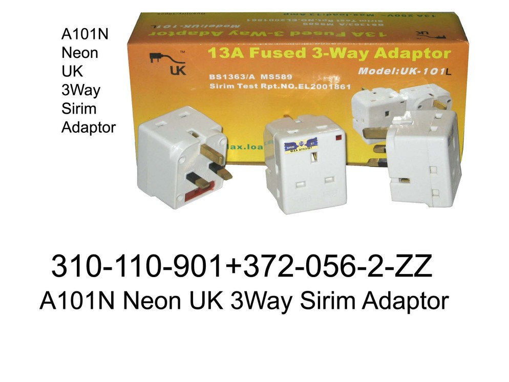 310 110 901 A101N Neon UK 3Way Sirim Adaptor