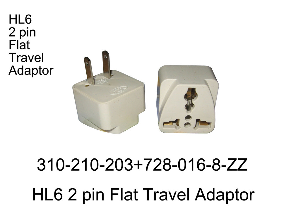 310 210 203 HL6 2 PIN FLAT TRAVEL ADAPTOR
