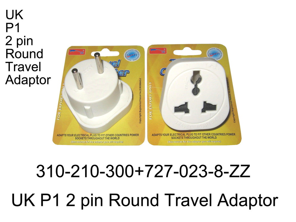 310 210 300 UK P1 2P ROUND TRAVEL ADAPTOR