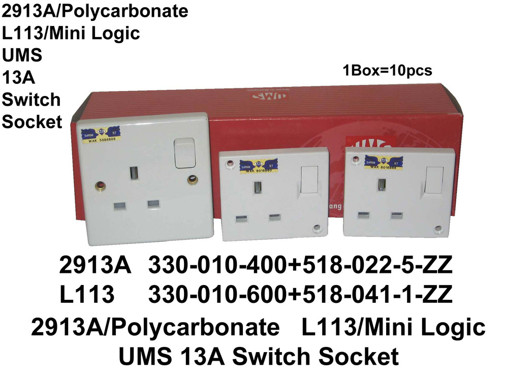 330 010 400 2913A L113 13A SWITCH SOCKET