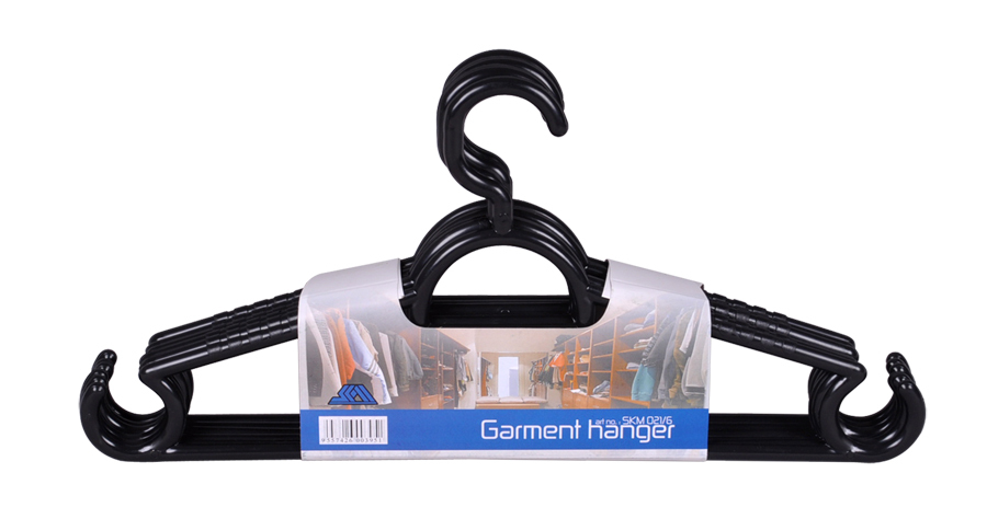 SKM021 6 Garment Hanger (6 Pcs) BLACK