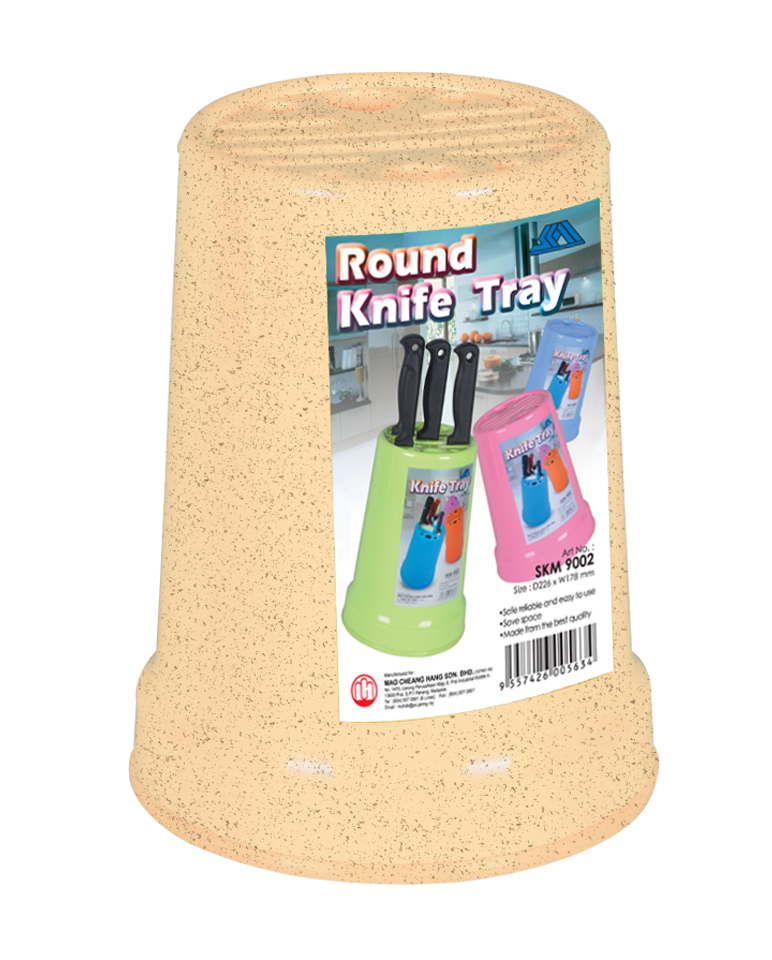 SKM9002 Round Knife Block MARBLE BEIGE