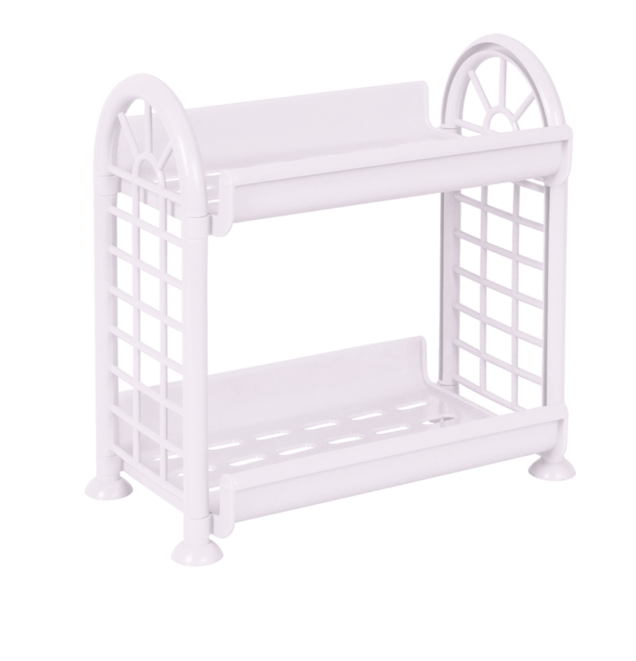 SKM0656 2 2 Tiers Multipurpose Rack WHITE