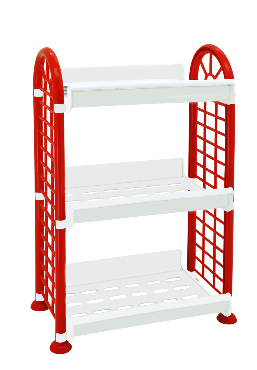 SKM0656 3 3 Tiers Multipurpose Rack RED