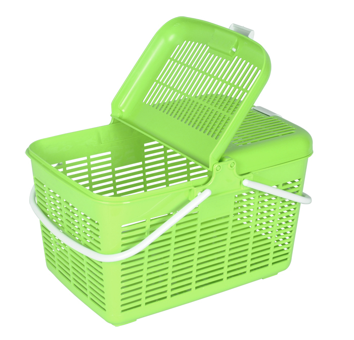 0732 Picnic Basket (S) GREEN OPEN
