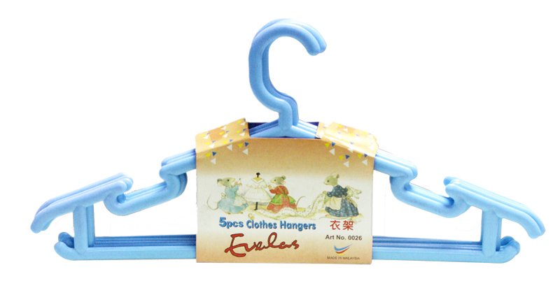 0026 5 Garment Hanger (5 Pcs) BLUE