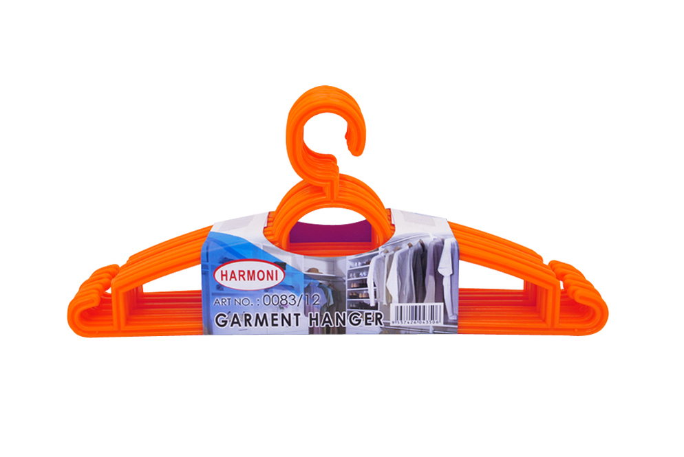 0083 12 Garment Hanger (12 Pcs) ORANGE