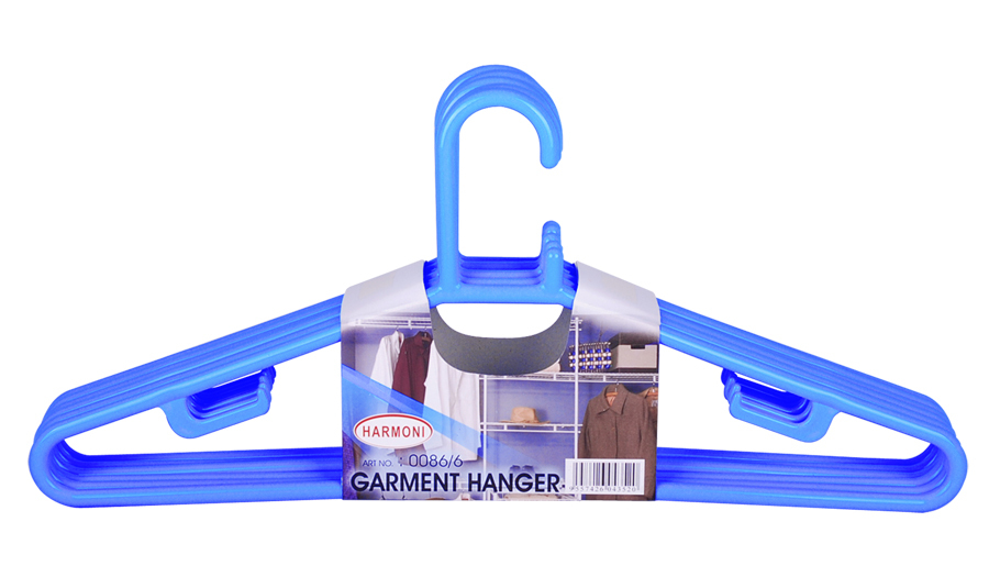 0086 6 Garment Hanger (6 Pcs) BLUE