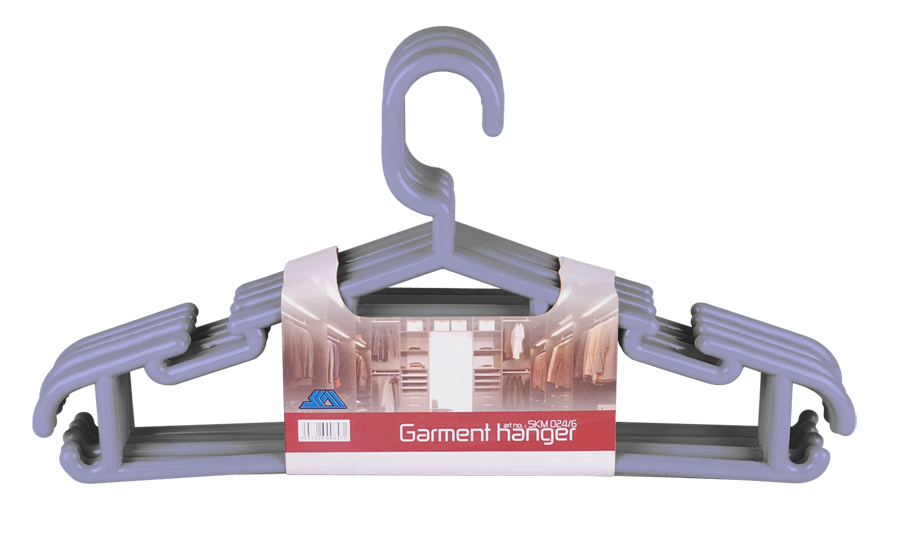 SKM024 6 Garment Hanger (6 Pcs) GREY