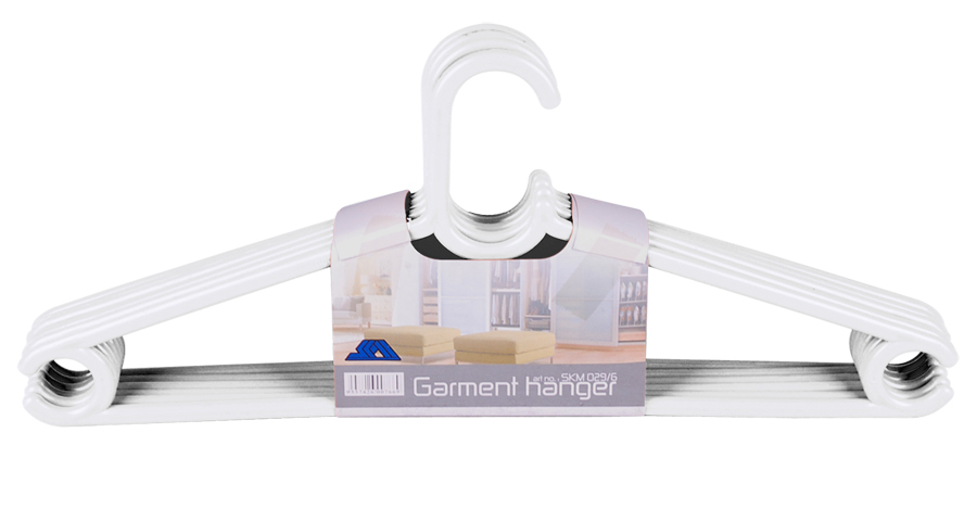 SKM029 6 Garment Hanger (6 Pcs) WHITE