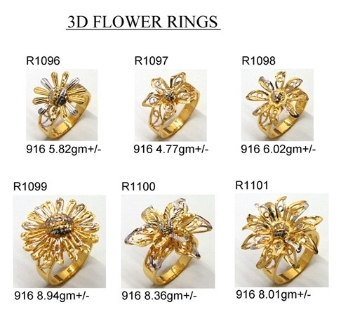 3D Flower Rings   Pendants