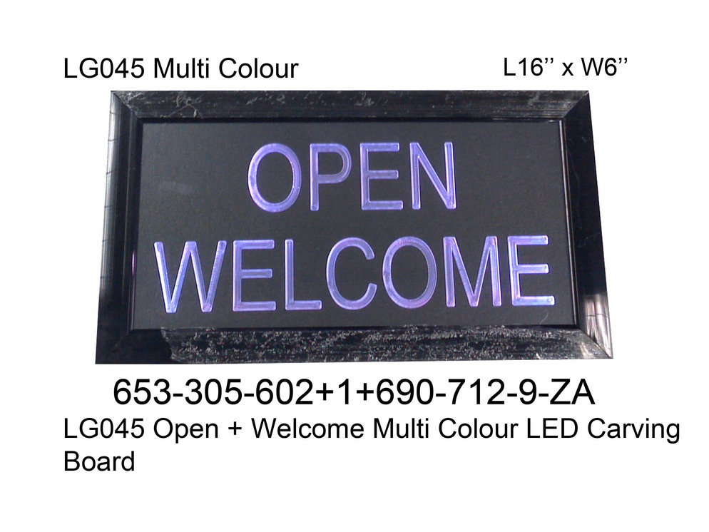 653305602 LG045 Open  Welcome 16X9 LED Carving Board