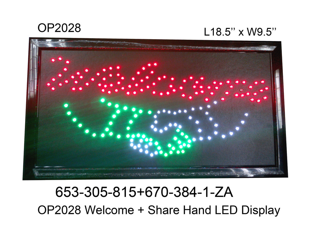653305815 OP2028 Welcome   Share Hand LED Display