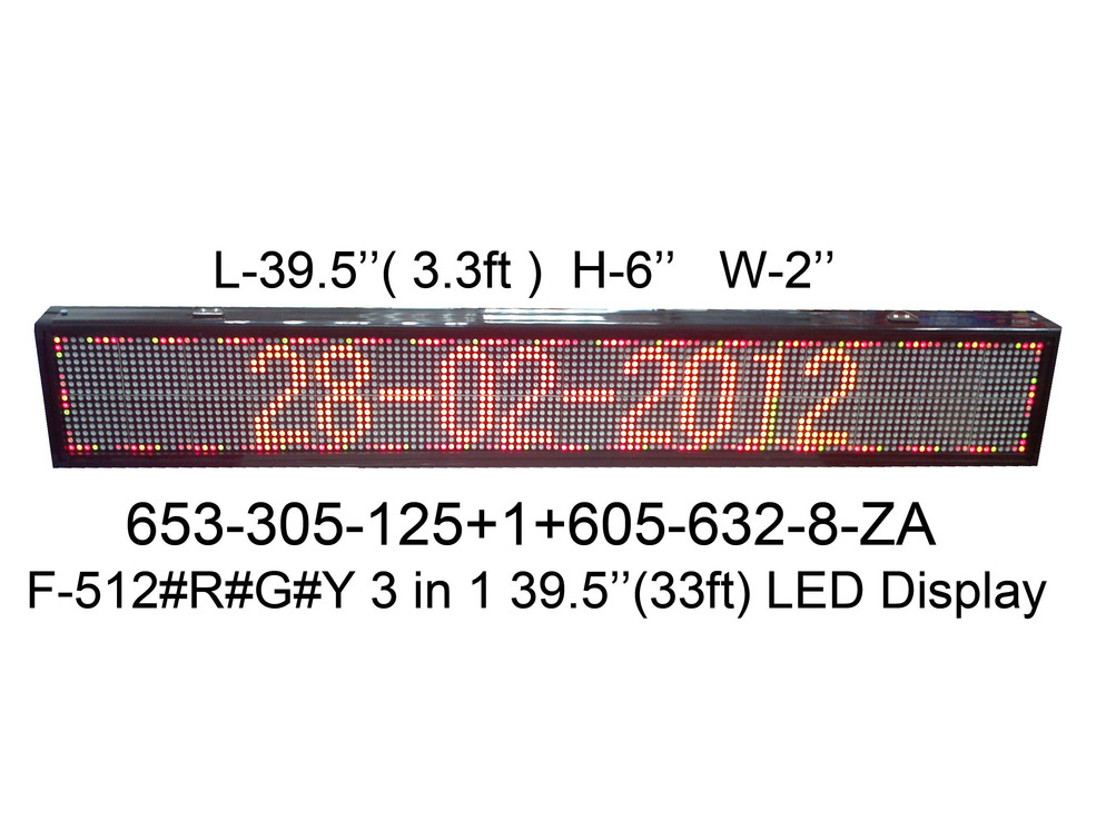 653 305 125 F 512 R G Y 3 3ft LED Display