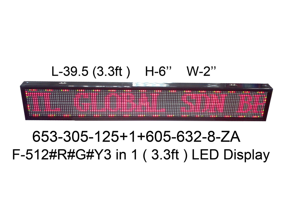 653 305 125 F 512 R G Y 3 3ft LED Diisplay