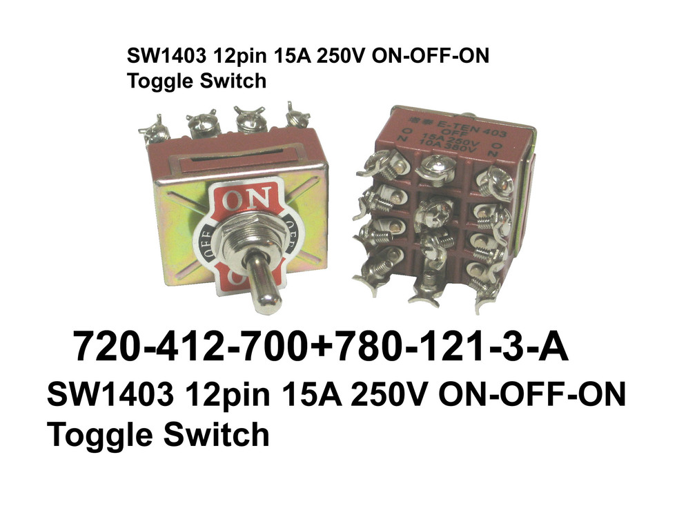 720 412 700 SW1403 12pin 15A 250V ON OFF ON T Sw
