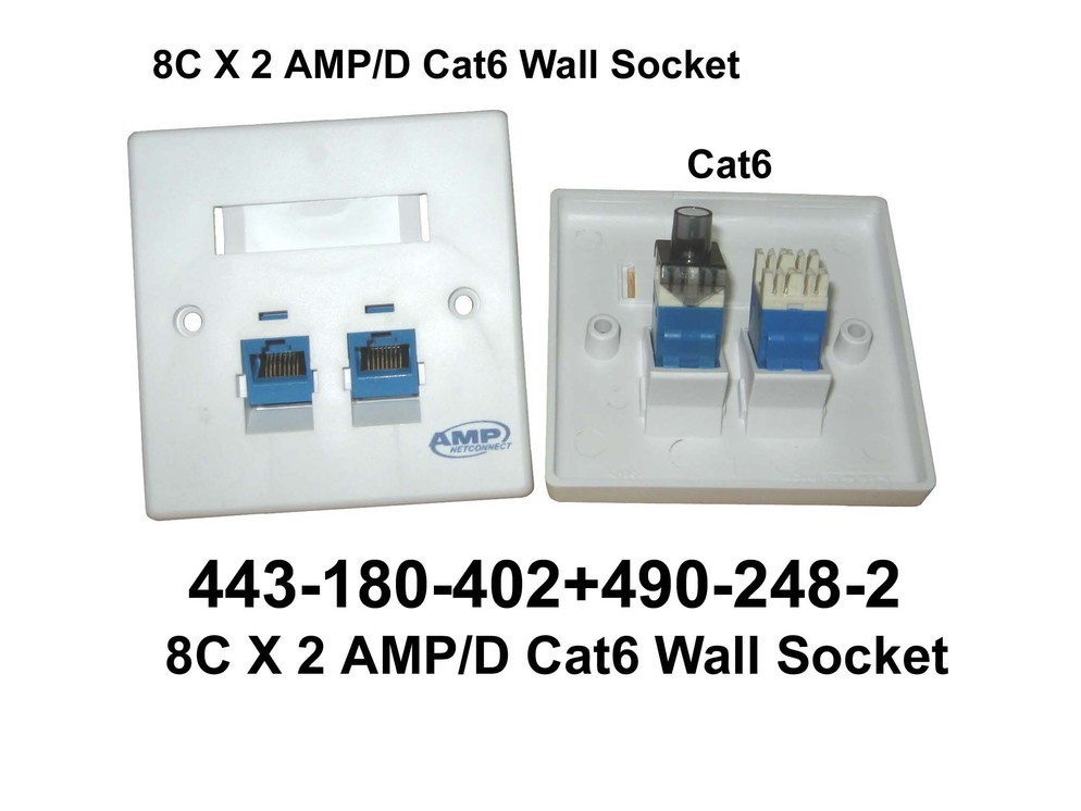 443 180 402 8C X2 AMP D Cat6 Wall SKT