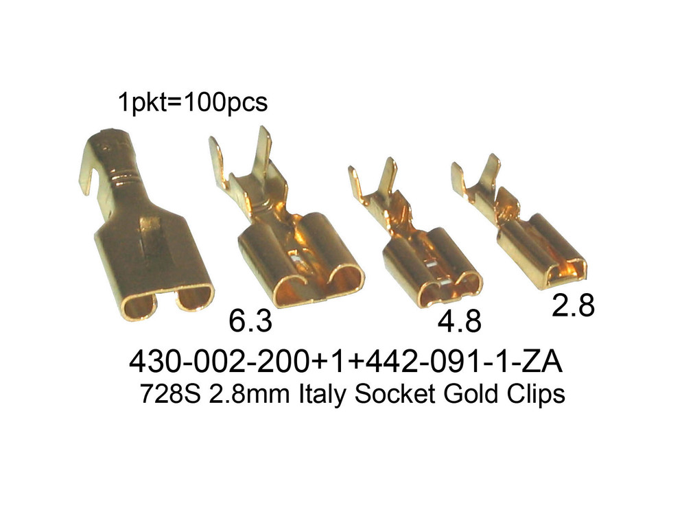 430 002 200 728S 2 8mm Italy Socket Gold Clips