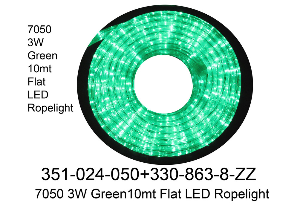 351 024 050 7050 3W Green 10mt Flat LED Ropelight