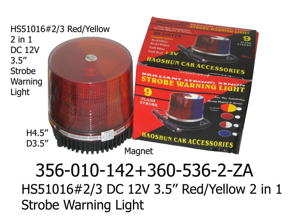 356 010 142 HS51016 2 3 Red Yellow Strobe  Light