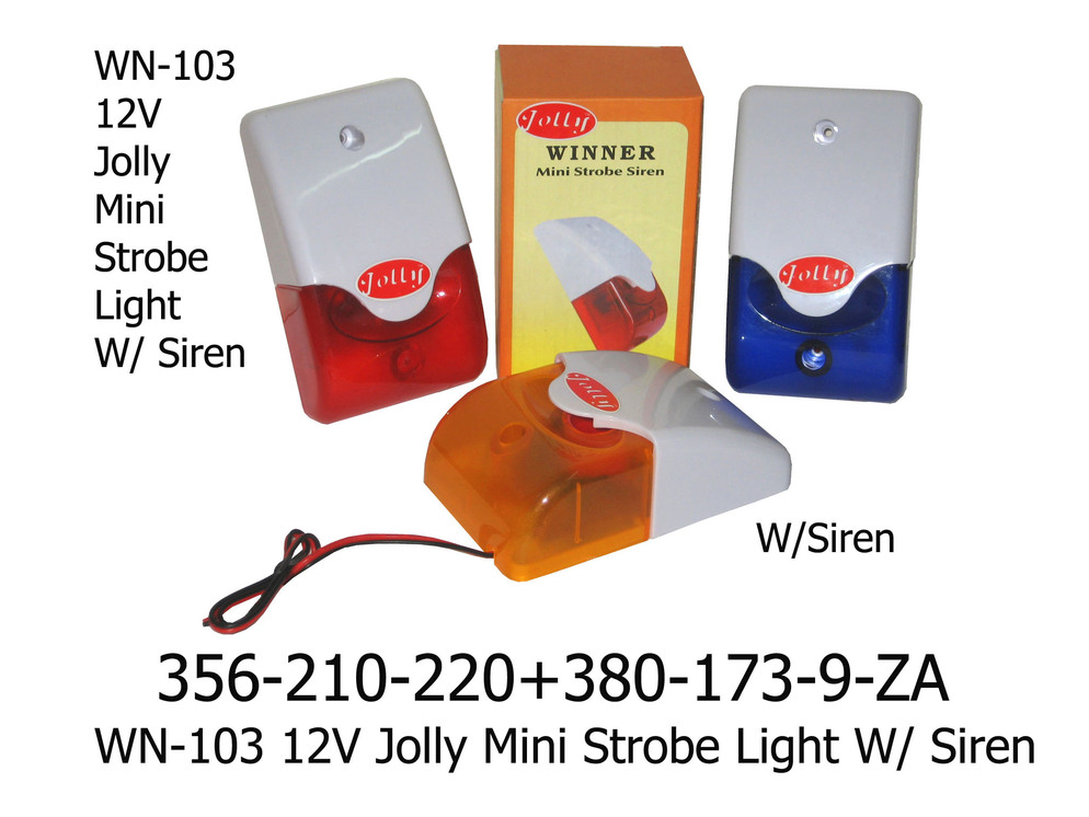 356 210 220 WN 103 12V Jolly Mini Strobe Light W Siren