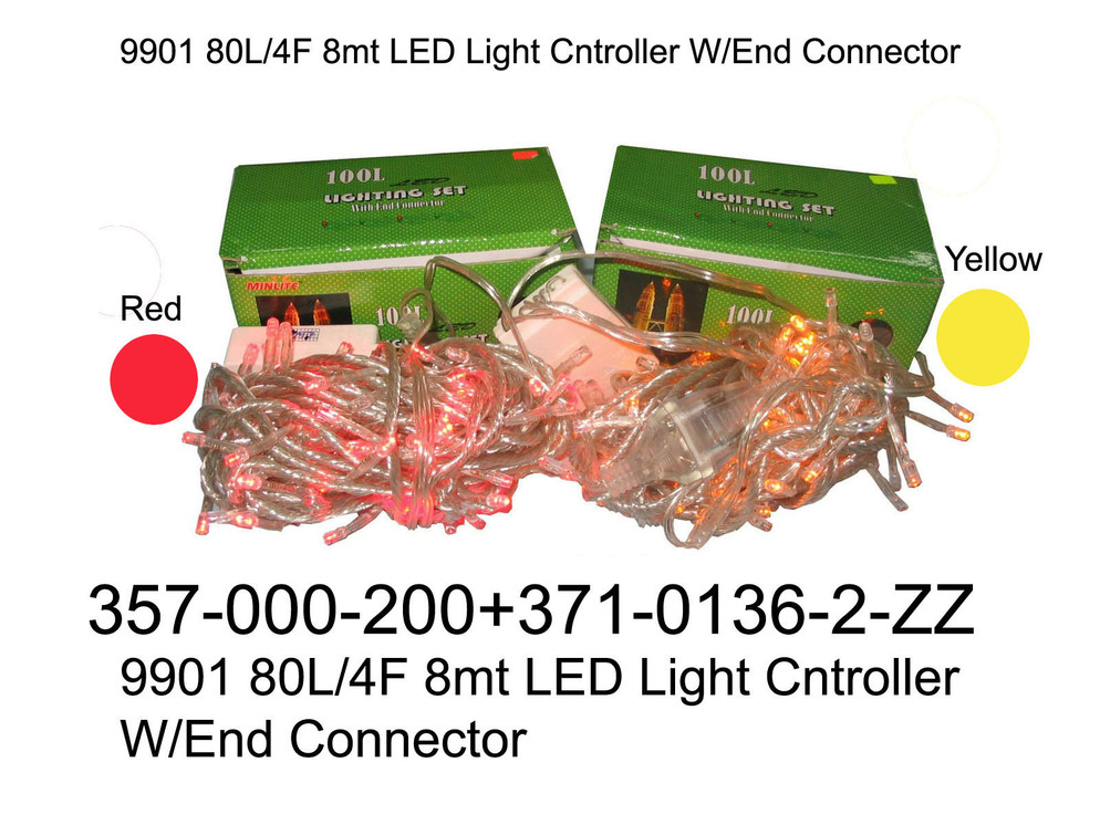 357 000 200 9901 80L 4F 8mt LED Light  Red   Yellow W End Connector 