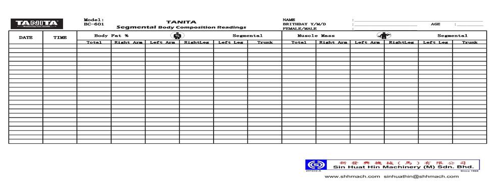 FORM tanita bodyComp chart BC601 Page 2