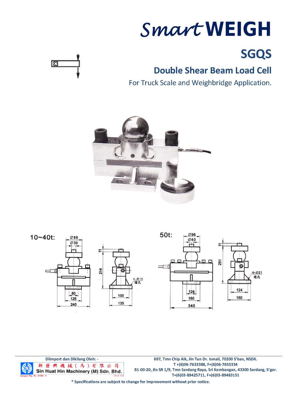 SmartWEIGH   SGQS   Load Cell   SHHMACH Page 1