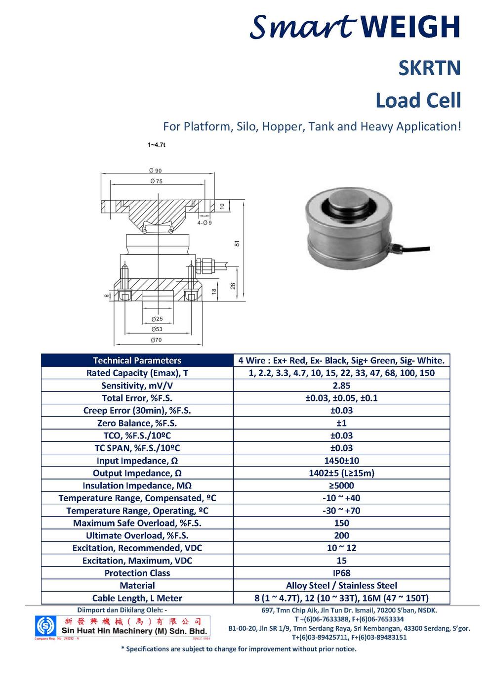 SmartWEIGH   SKRTN Load Cell   SHHMACH Page 1