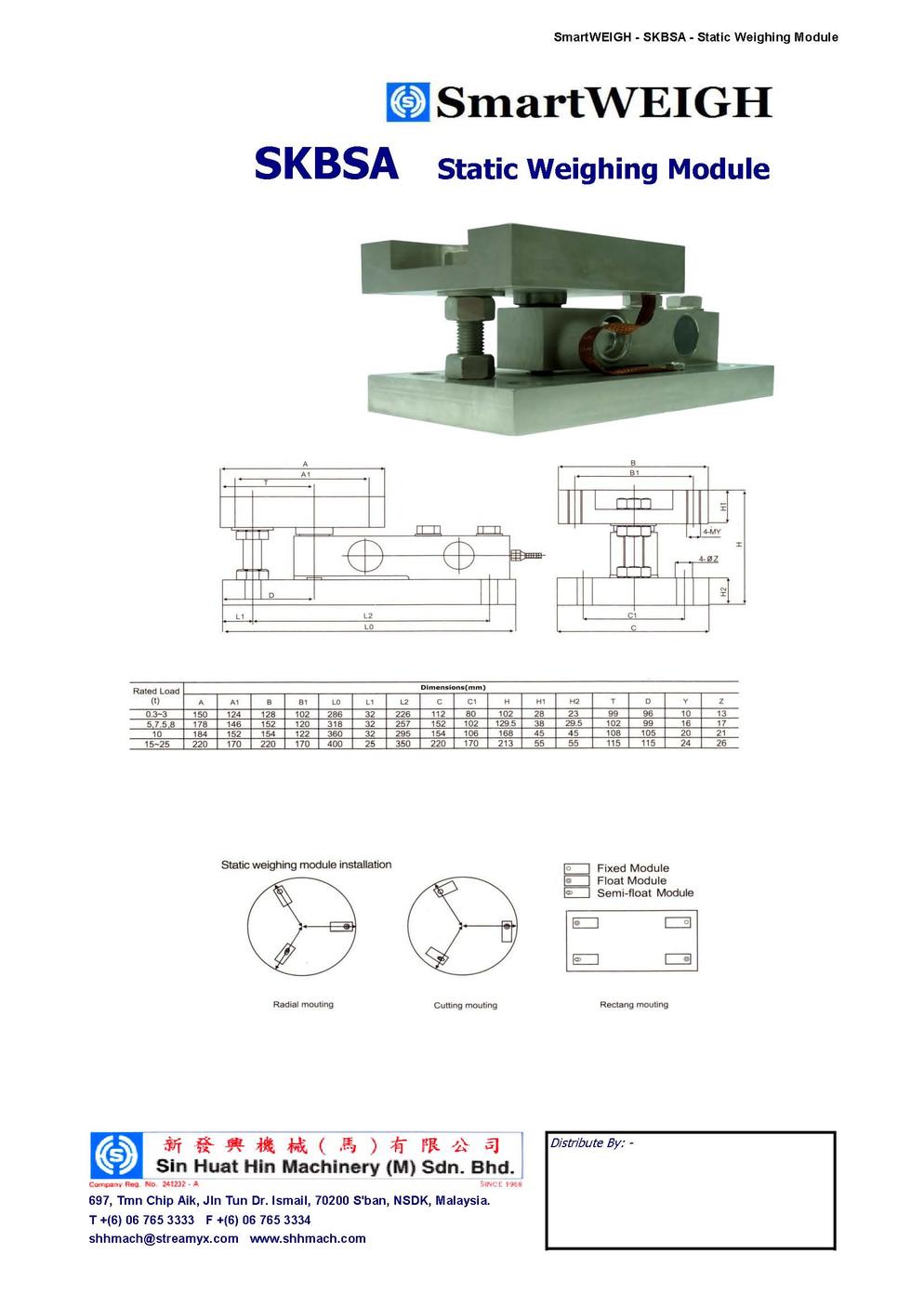 SmartWEIGH SKBSA Weighing Module   Static pdf