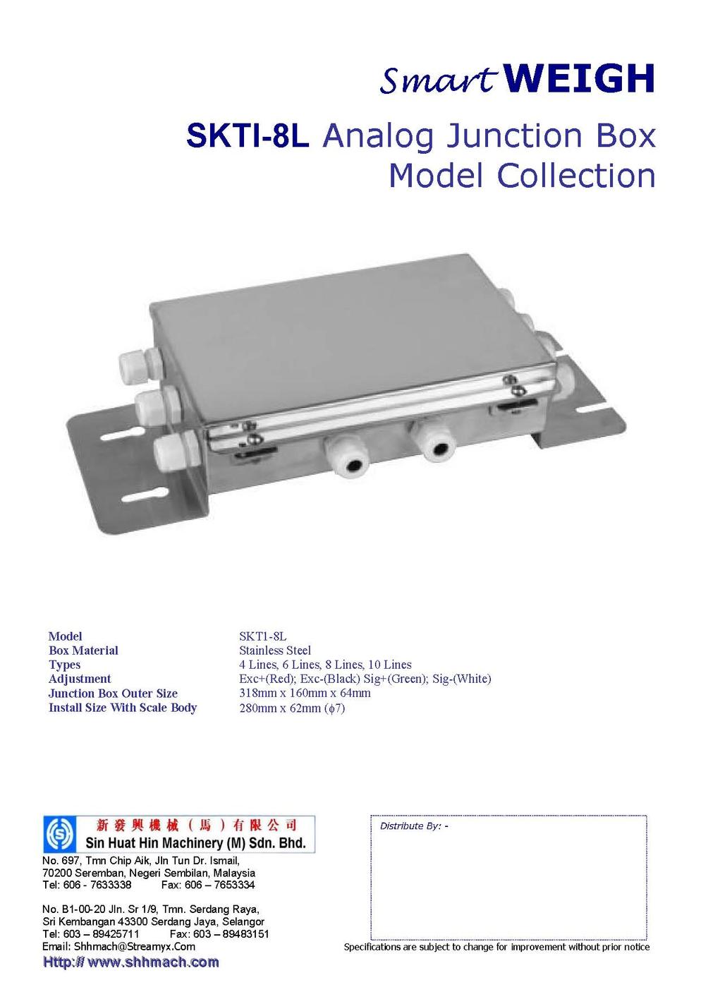 SmartWEIGH SKTI 8L (ANALOG JUNCTION BOX MODEL COLLECTION)