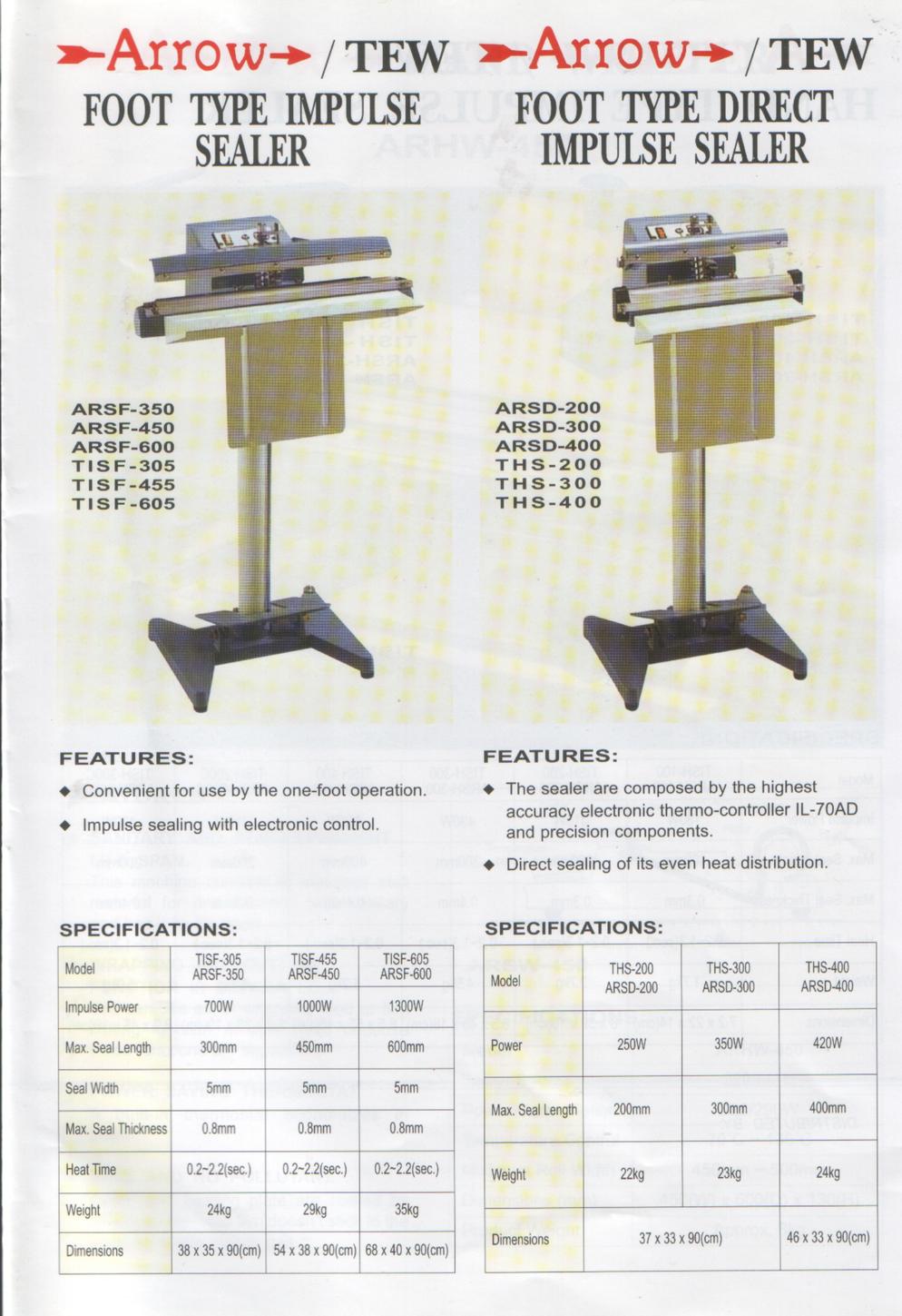 tew arrow Foot Impulse Sealer