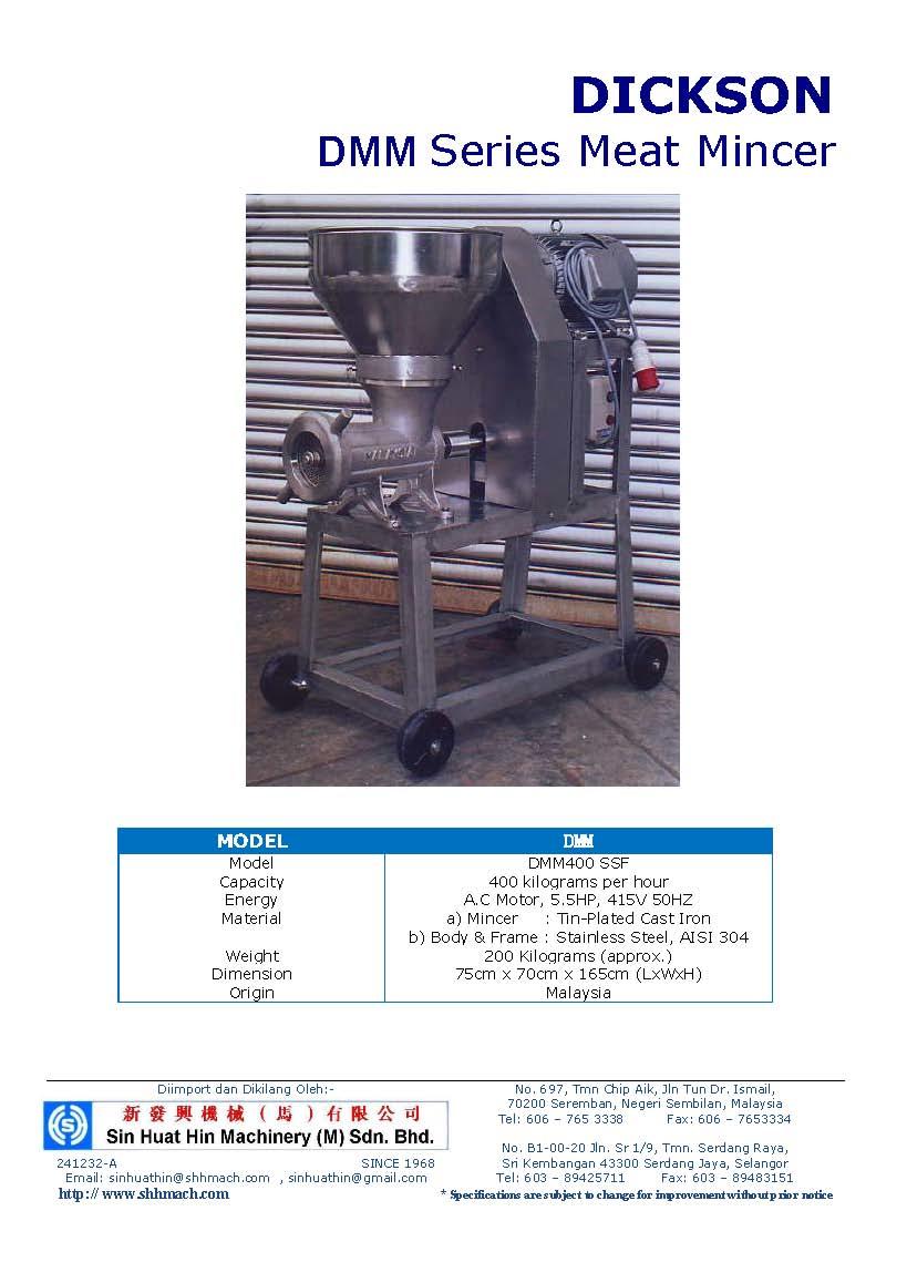 DICKSON DMM Series Meat Mincer