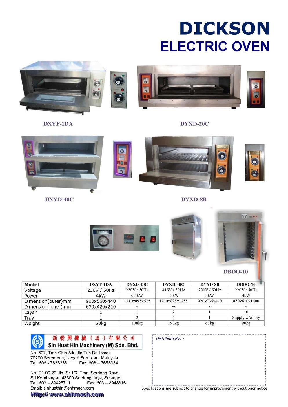 DICKSON ELECTRIS OVEN