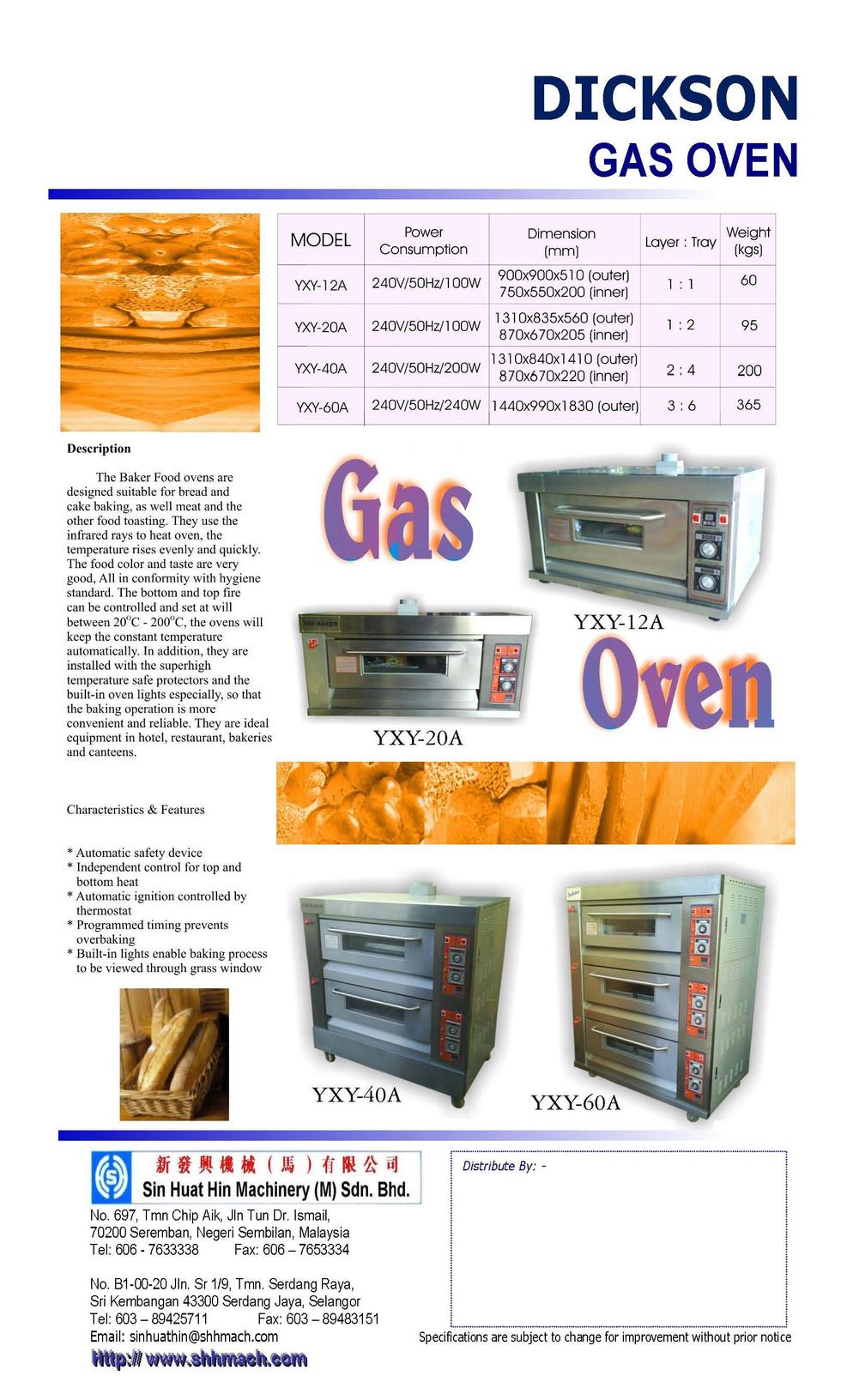 DICKSON GAS OVEN