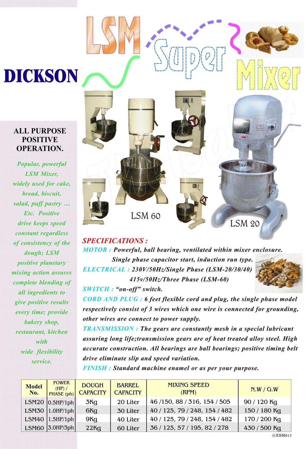 Dickson LSM series FlourMixer