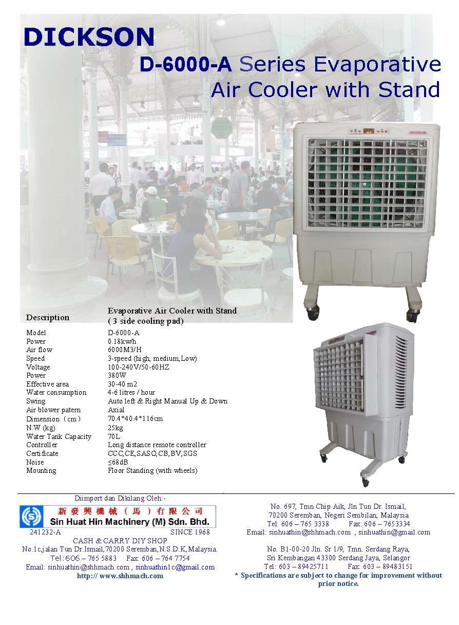 DICKSON D 6000 A Series Evaporative Air Cooler with Stand