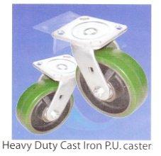 heavy duty cast iron pu caster