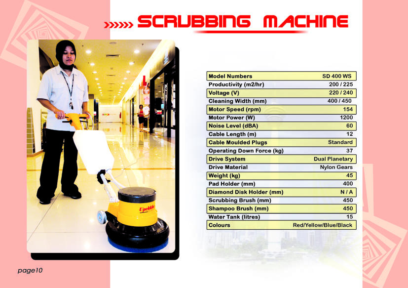 Single Disk Scrubbing Machine