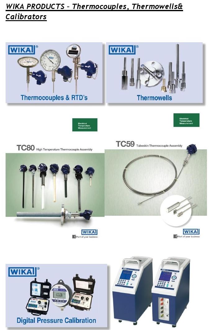 WIKA Products - Thermocouples, Thermowells & Calibrators