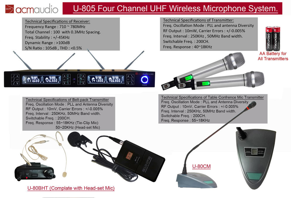 U 805 Wireless Mic System