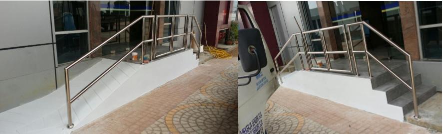Construction of front entrance staircase & ramp at LHDN